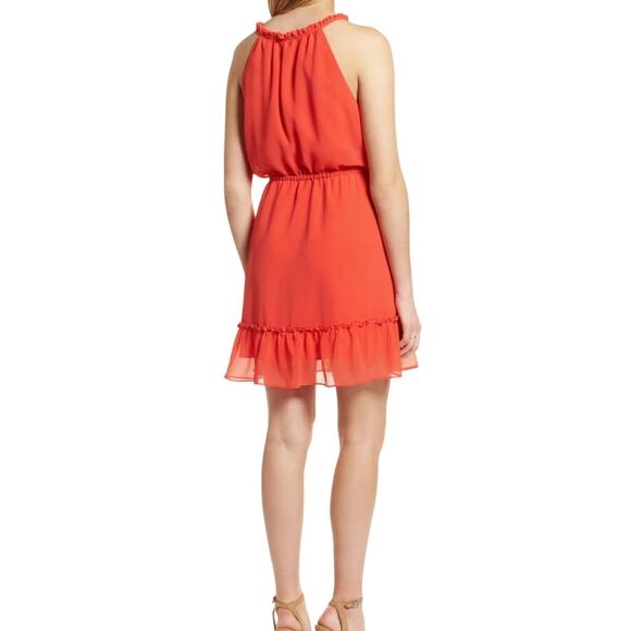 cupcakes & cashmere Poppy Red Damien Chiffon Dress size L NWT New - Picture 5 of 10